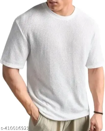 Men Cotton Blend Blend Regular Tshirts